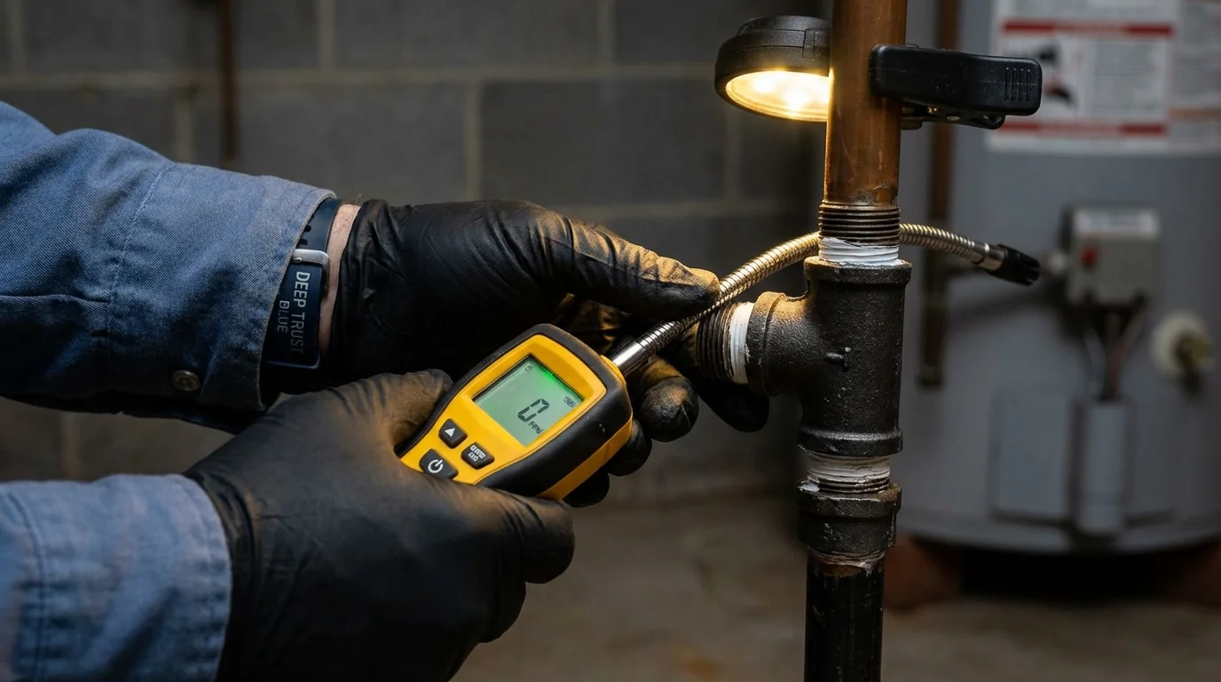 Gas leak detection with electronic sniffer by Johns Plumbing LLC in Fleming Island