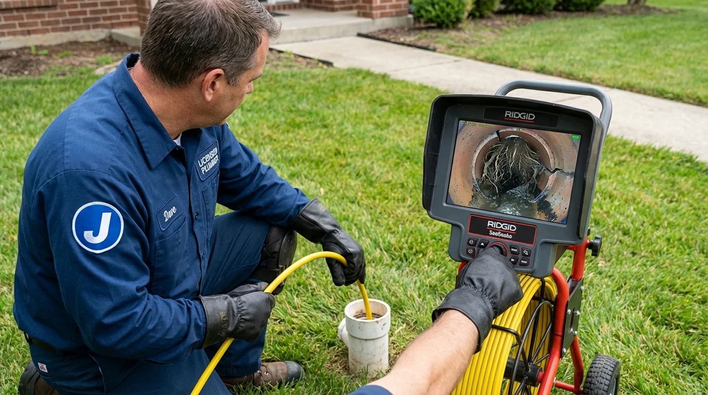 Sewer camera inspection being performed by Johns Plumbing LLC in Fleming Island