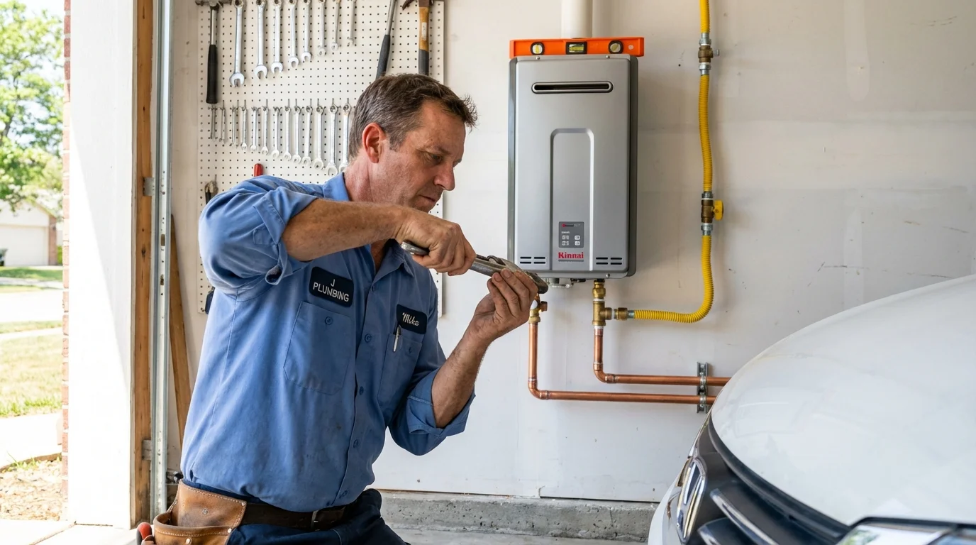 Tankless water heater installation by a Johns Plumbing LLC plumber in Fleming Island